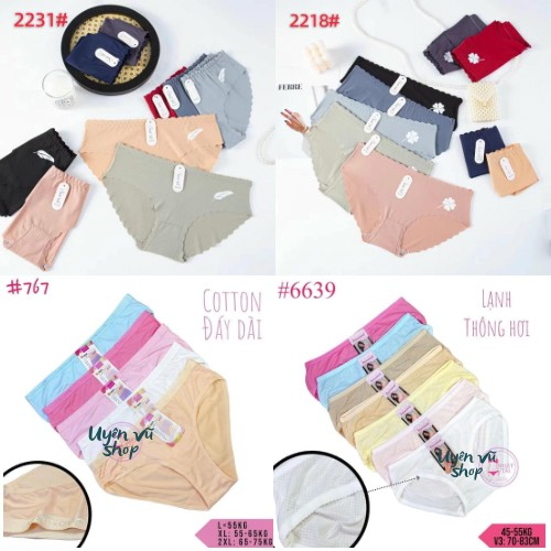 combo 10 quần lót nữ nhiều mã hàng, quần lót cotton, quần lót gấm, quần lót thun, quần lót su - Uyên vũ shop