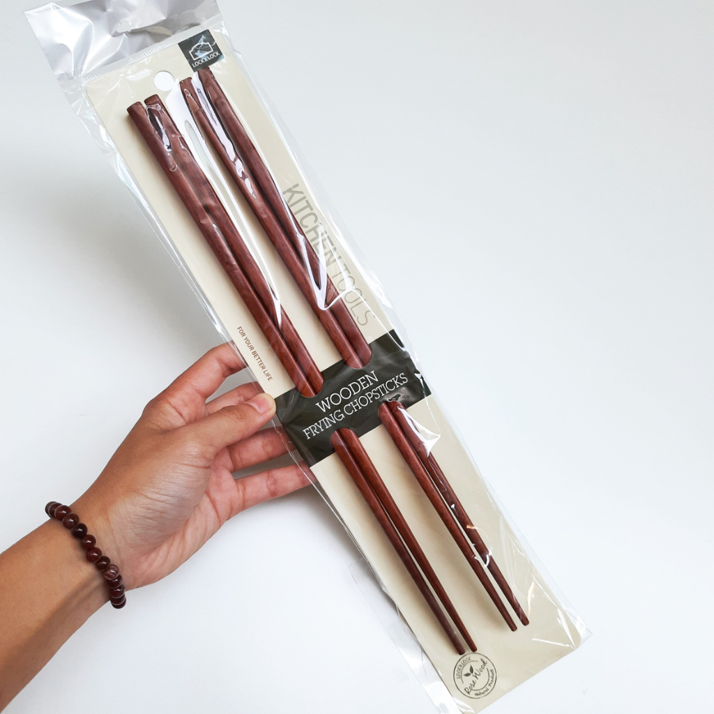 (Lock&Lock) Set 2 Đôi Đũa Chiên - Đũa Nấu Bếp dài 33cm Bằng Gỗ Rose Wood F00093