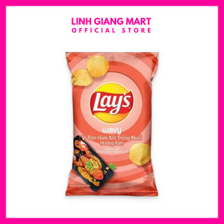 Lay's wavy - snack khoai tây lát - vị tôm hùm xốt trứng muối hoàng kim