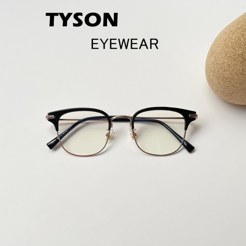 #9237 Gọng Chủ CLB Hình oval kính cận TYSON kim loại phong cách HÀN QUỐC nam nữ tặng hộp khăn