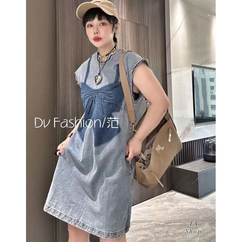 VÁY JEAN DENIM DÁNG SUÔNG HÌNH NƠ ĐẬM CHUẨN HÀNG QCCC LOẠI 1.