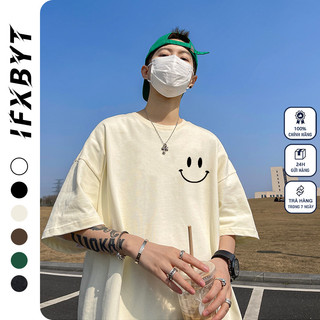 Áo thun unisex IFXBYT Y0258 100% cotton cổ tròn tay lỡ