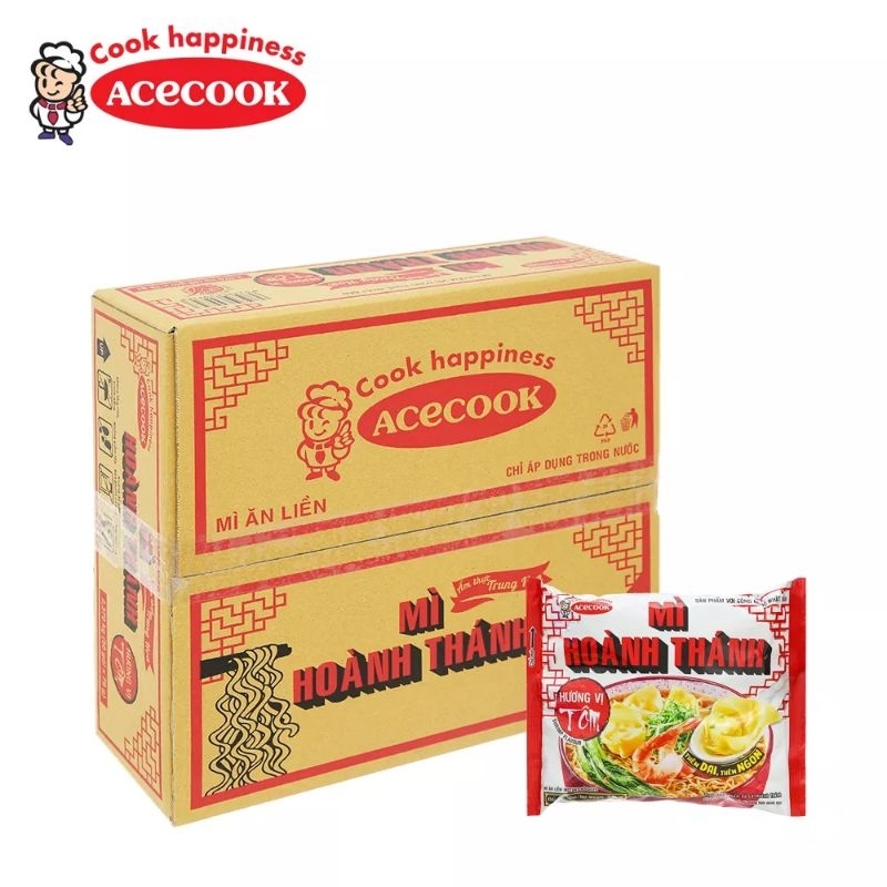 Thùng 30 gói mì hoành thánh Acecook gói 79g
