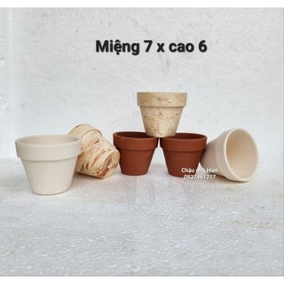 Chậu đất nung - chậu ly gờ miệng 7, cao 6
