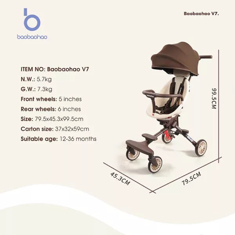 Xe đẩy Baobaohao V3 V7 V9 V18 V21 bản mới nhất