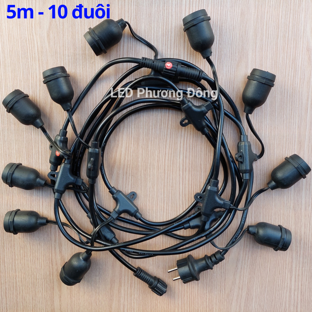 BỘ DÂY ĐUÔI ĐÈN TRANG TRÍ NGOÀI TRỜI KÍN NƯỚC + BÓNG LED CHANH 2W - TRẮNG/ VÀNG NẮNG/ ĐỦ MÀU