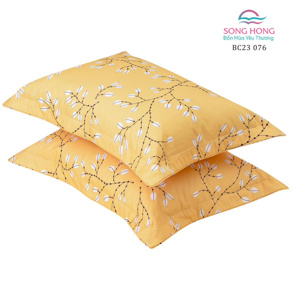 Ruột gối + Vỏ gối nằm Sông Hồng kích thước 45cm x 65cm - chất cotton - Hàng chính hãng