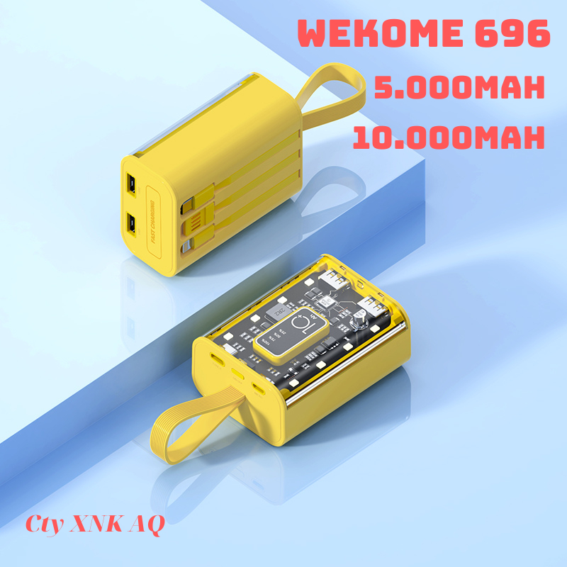 Sạc dự phòng WEKOME WP696 -10000mah - Thiết kế thông minh phong cách