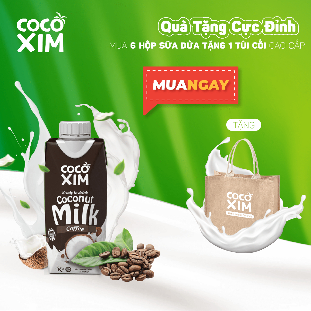 Thùng 12 hộp Sữa Dừa Cocoxim Coffee 330ml/ Hộp