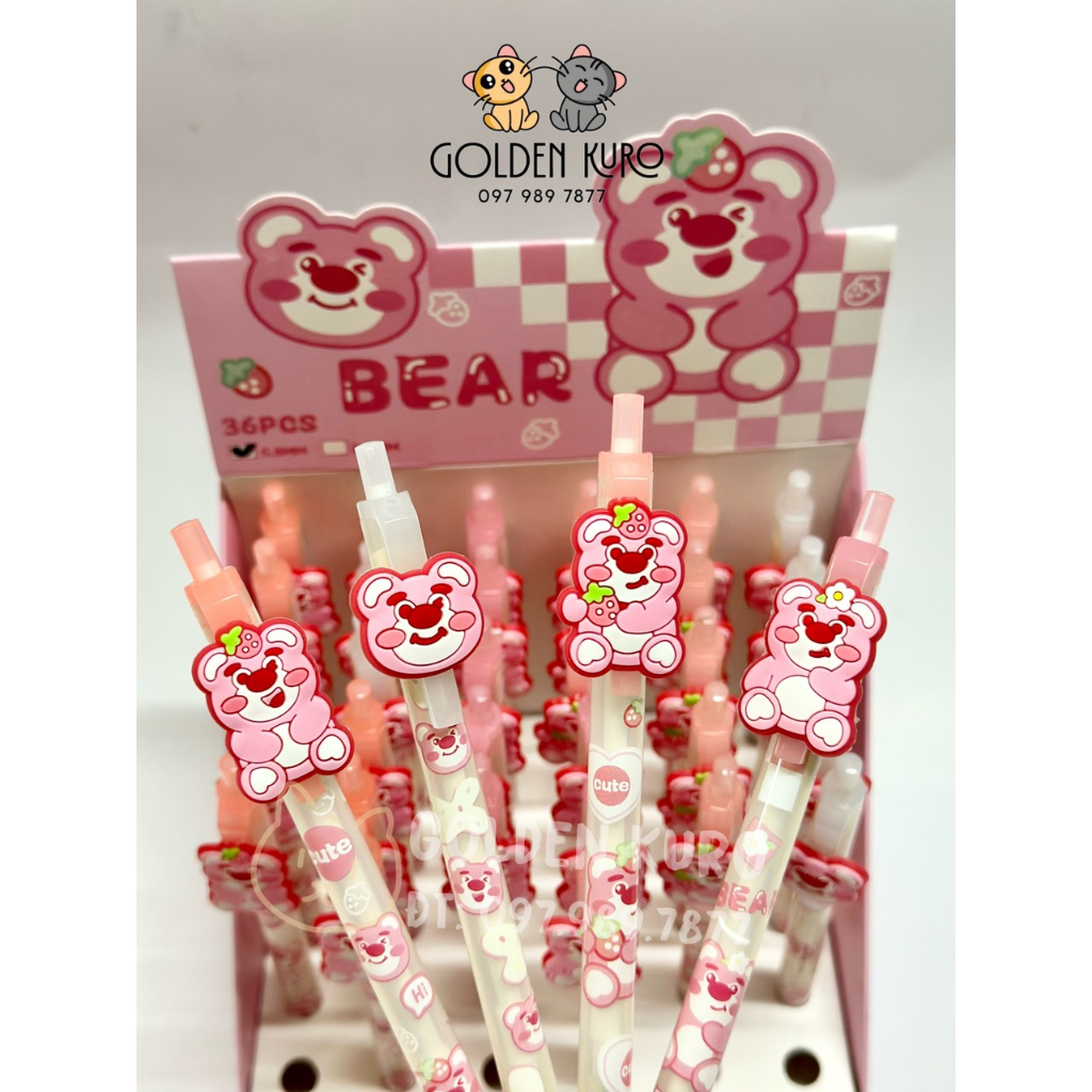 Bút chì bấm hình gấu dâu Lotso - Thỏ dễ thương
