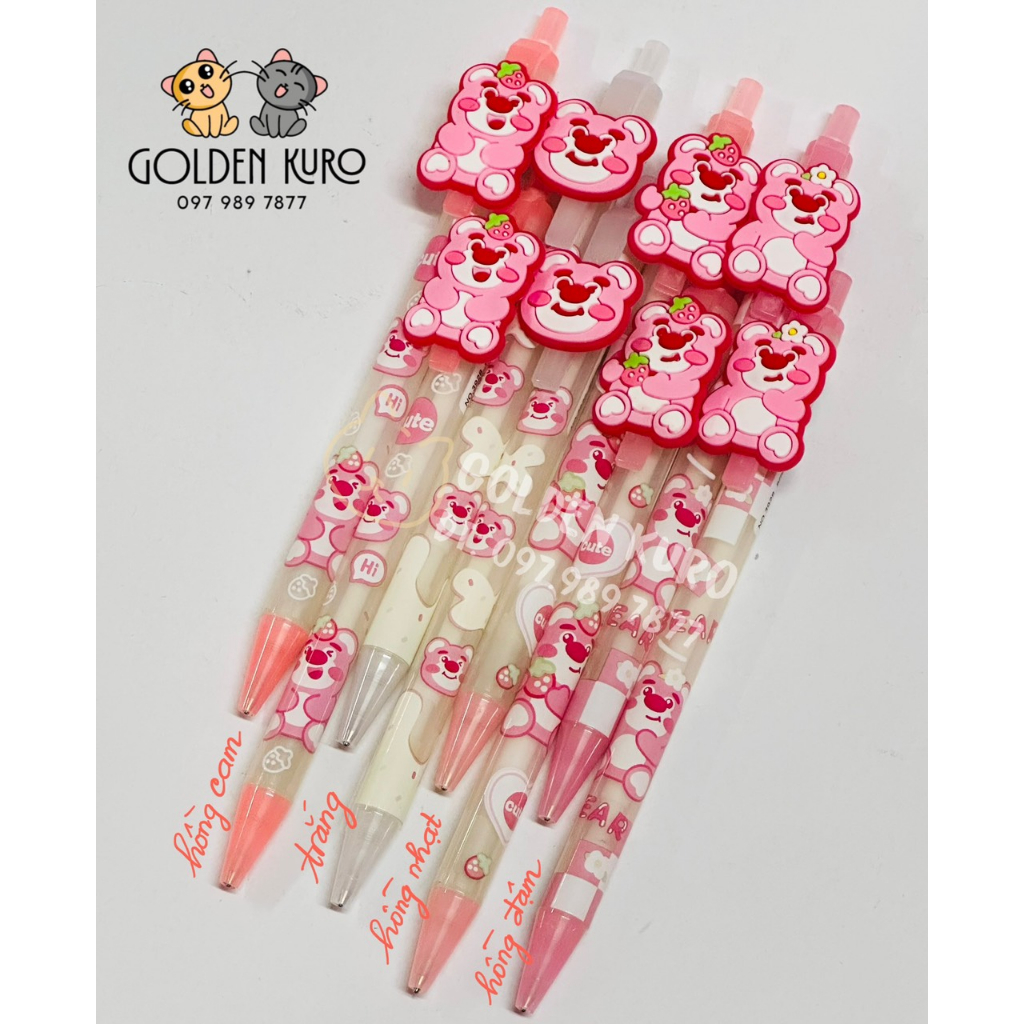 Bút chì bấm hình gấu dâu Lotso - Thỏ dễ thương
