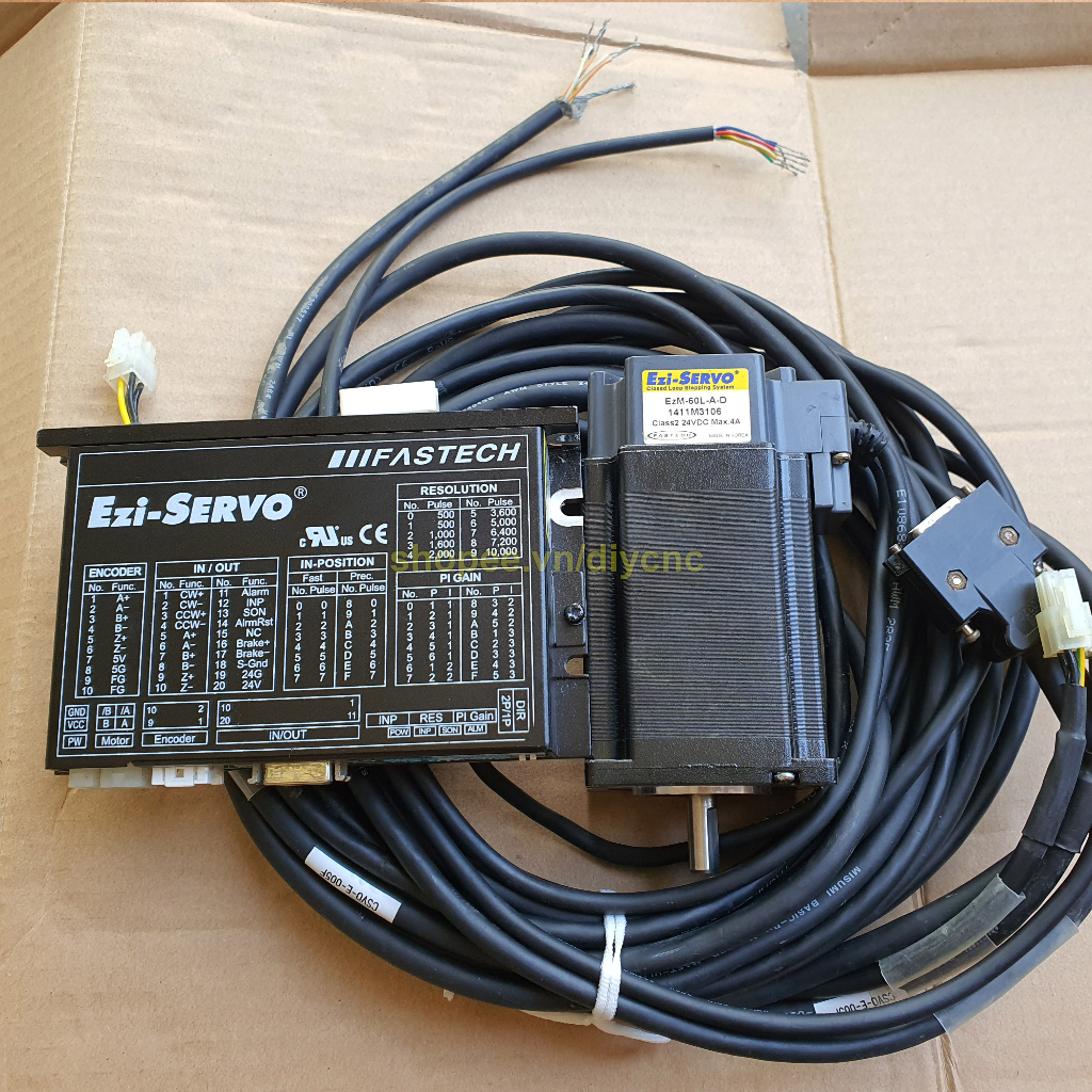 Bộ Ezi Servo 60L-A-D Fastech, Chạy Xung Lực 2,4 N.m (encoder 10000 ppr)