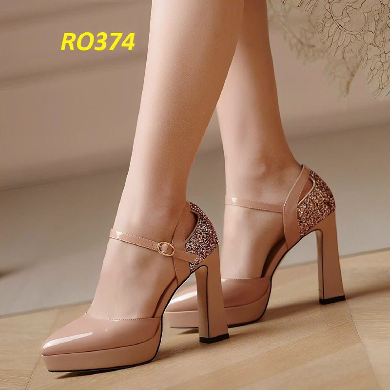 giày dép nữ cao gót 10P hàng QC sang chảnh quý phái Full 2 màu đen ,kem size 35-39