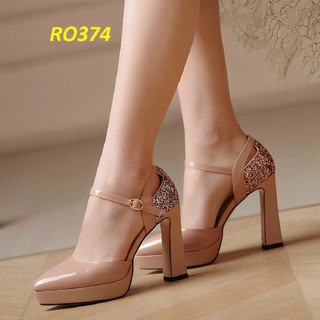 Giày dép nữ cao gót 10P hàng QC sang chảnh quý phái Full 2 màu đen ,kem size 35-39