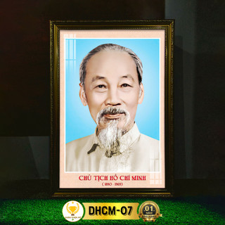 Tranh thờ bác hồ có đèn chân thiện mỹ, treo tường trang trí bàn thờ, treo tượng bác dhcm-07