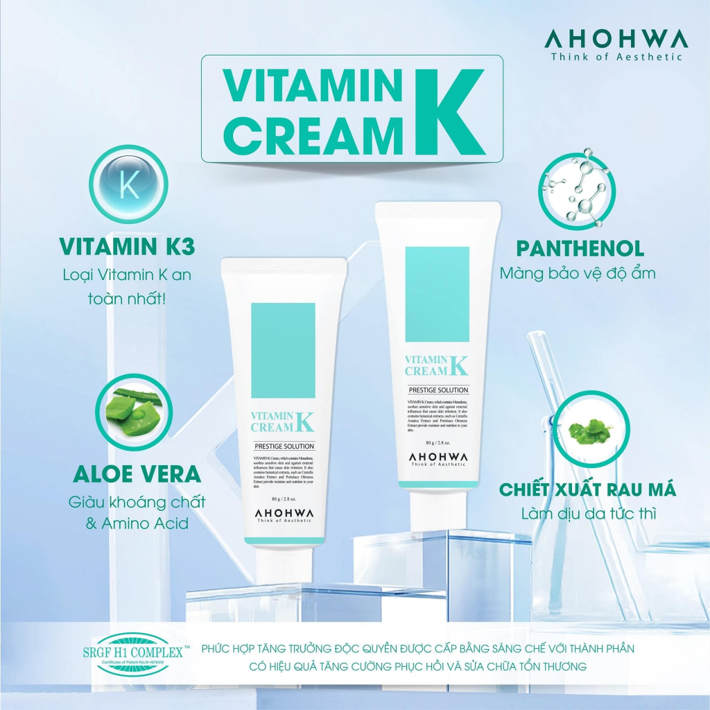 Kem K Giảm Mỏng Đỏ ,  Dưỡng Phục Hồi Da Kích Ứng , Sau Tác Động Tổn Thương Da Ahohaw 12g - 80g