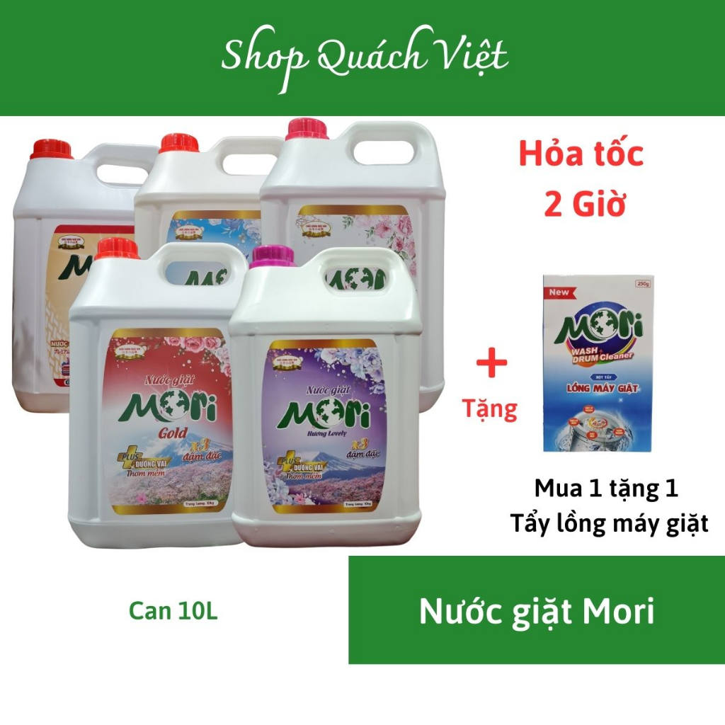Nước giặt cao cấp MORI hương Comfor/ Enchenter/Lovely, can 10L