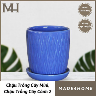 Chậu trồng cây gốm mini Benally kèm dĩa - Made4home