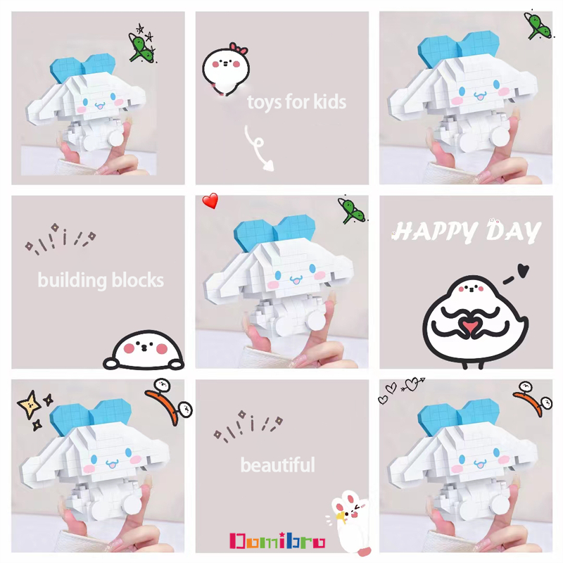 Bộ đồ chơi lắp ráp giá rẻ Nhân Vật Hoạt Hình Kuromi Cún Cinnamoroll Cực Cute động vật hoạt hình đồ chơi trẻ em gái