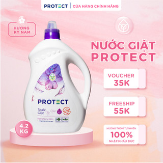 Nước Giặt dưỡng vải PROTECT 2in1 4,2Kg Siêu Đậm Đặc, Thấm Sâu Lưu Hương Vào Từng Thớ Vải Hương Kỳ Nam