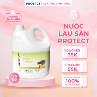 Nước Lau Sàn Đuổi Muỗi PROTECT 3,6kg Siêu Đậm Đặc Chiết Xuất Chanh Sả Tự Nhiên Diệt Khuẩn, Chăm Sóc và Làm Sạch Sàn Thơm