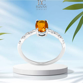 Nhẫn nữ danny jewelry bạc 925 xi rhodium đá citrine & cz n0107
