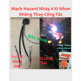 Hazard Exciter nháy 4 xinhan Bật bằng công tắc Zin Gạt trái - Gạt Phải