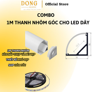 CB 10m Thanh Nhôm Góc Cho Led Dây Kích Thước 16 x 16mm