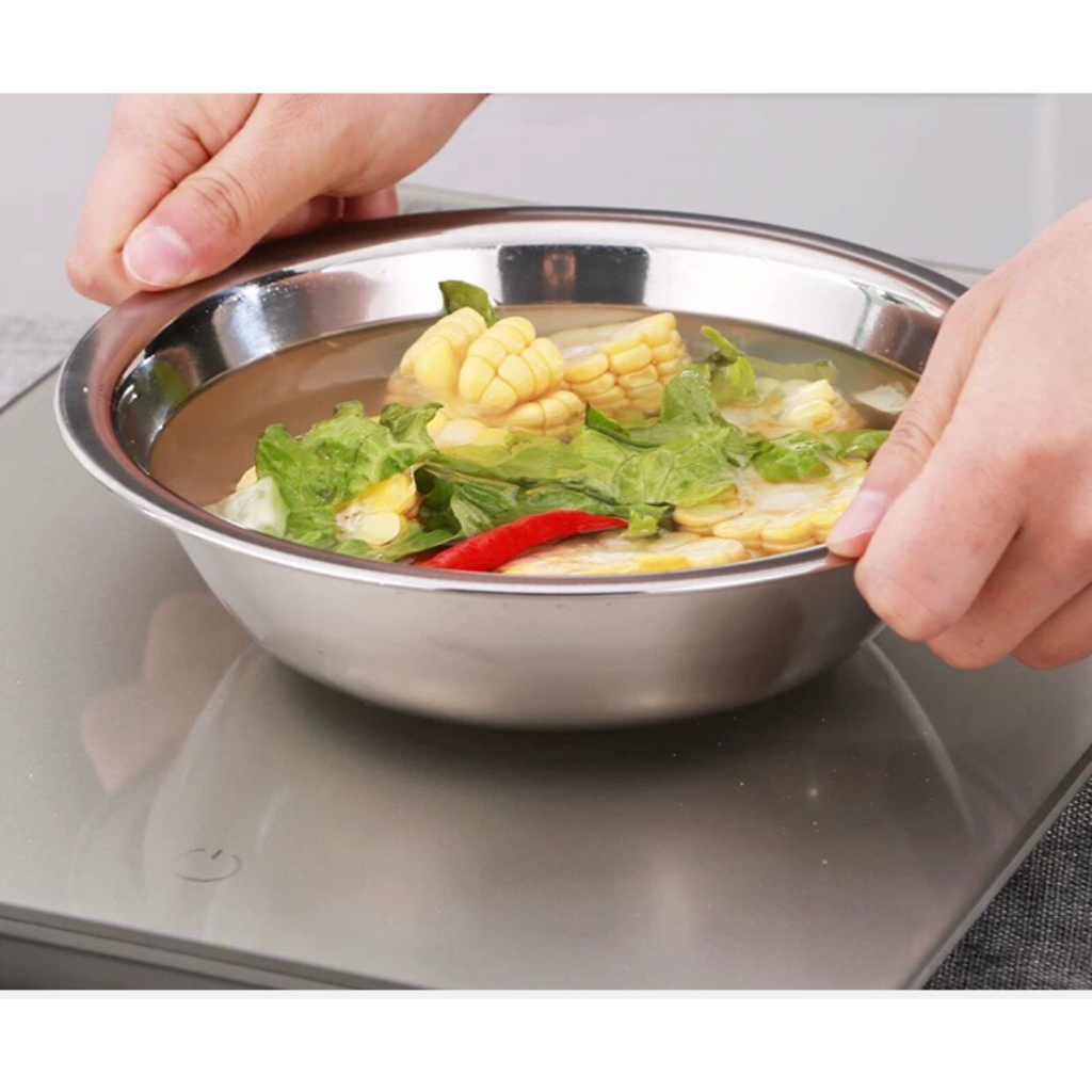 Thau inox mini độ dày 1.3mm kích thước16cm 18cm 20cm 22cm