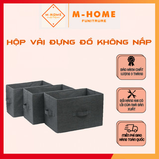 Hộp vải không nắp đựng đồ đa năng, thùng vải, giỏ vải đựng đồ m-home hộp vải đựng quần áo không nắp gấp gọn tiện ích