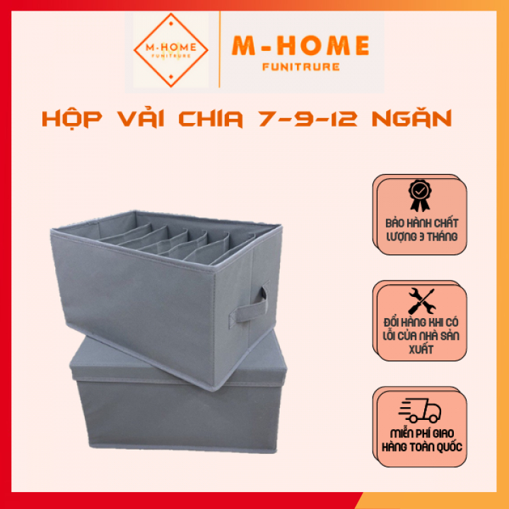Hộp Vải Chia Ngăn Đựng Quần Áo Gấp Gọn Tiện Lợi, Chống Thấm Nước, Hộp Đựng Quần Áo Đa Năng Tiện Ích M-HOME Funitrure
