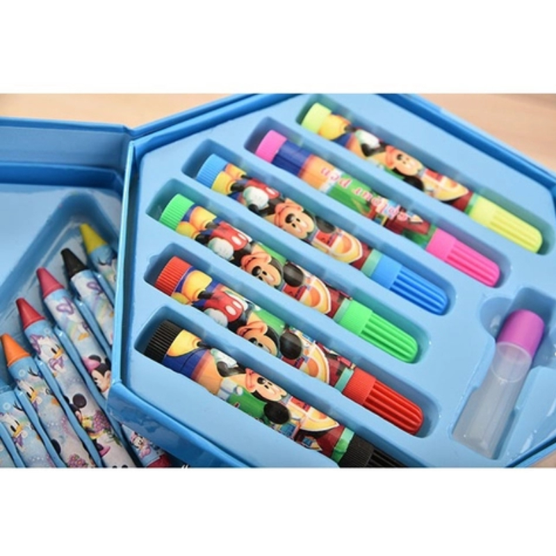 Hộp Bút Chì Màu Xoay 4 Tầng Với 46 Chi Tiết, Bên Ngoài Họa Tiết Hoạt Hình yêu Thích Giúp Bé Phát Huy Tư Duy Sáng tạo