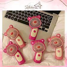 Quạt Mini Cầm Tay Tích Điện Gấu Dâu Lotso, Quạt Sạc USB Gấu Dâu Cute