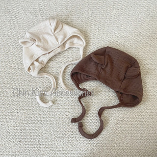 Mũ bonnet tai gấu gân thông hơi Hàn xuất
