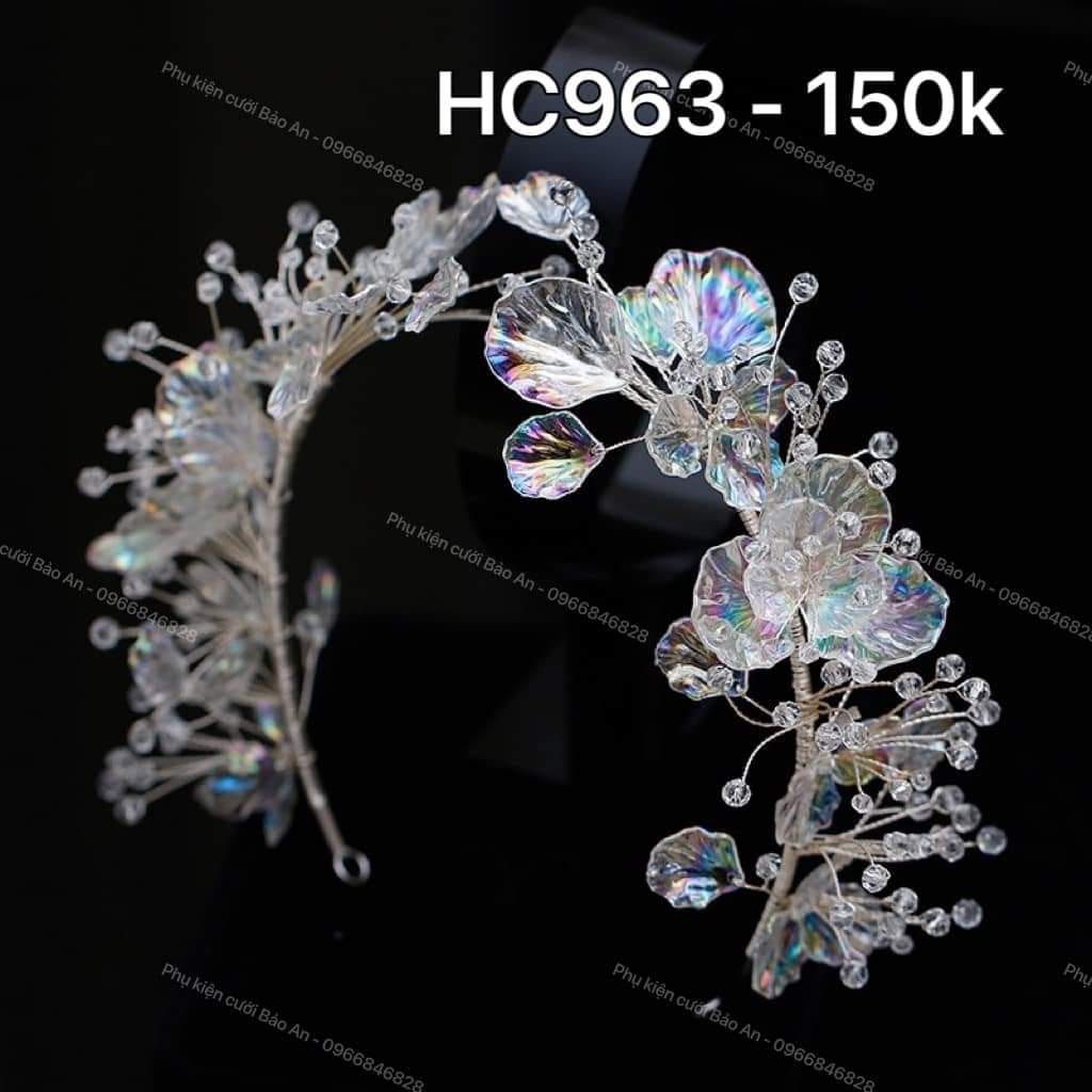 Bờm hoa cài đá cho cô dâu HC963
