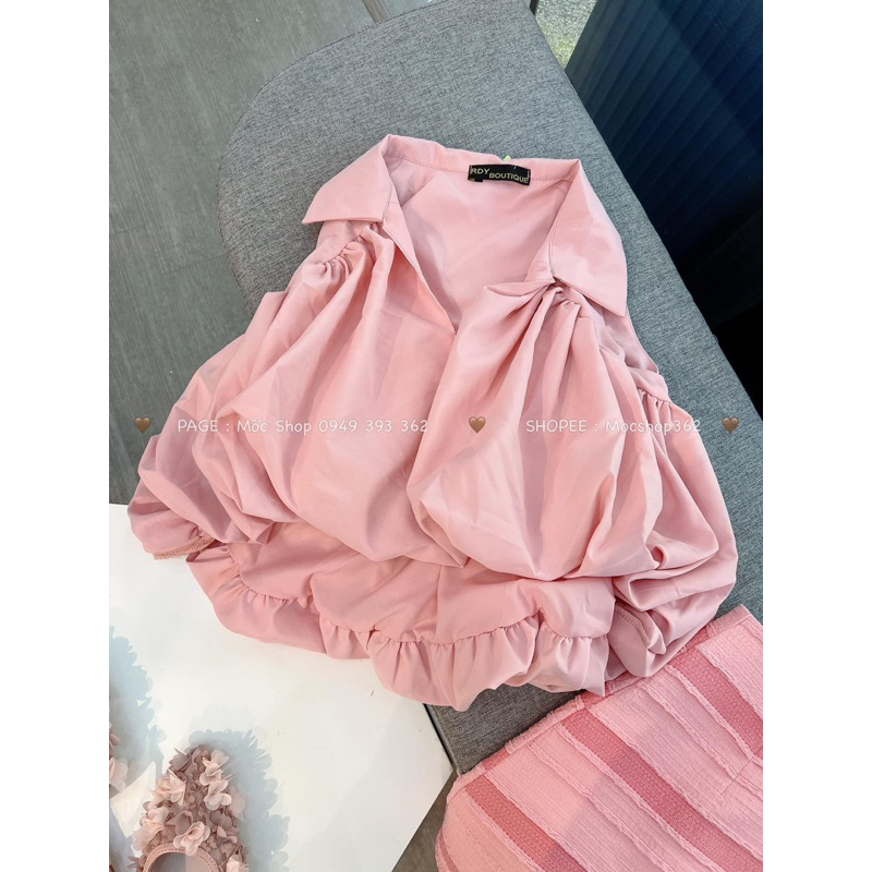 Áo sơmi ba lỗ cổ bẻ bí phồng, LAYLASHOP ÁO Sơ Mi vạc tôm Kiểu Siêu Hách Dáng 💕💕💕