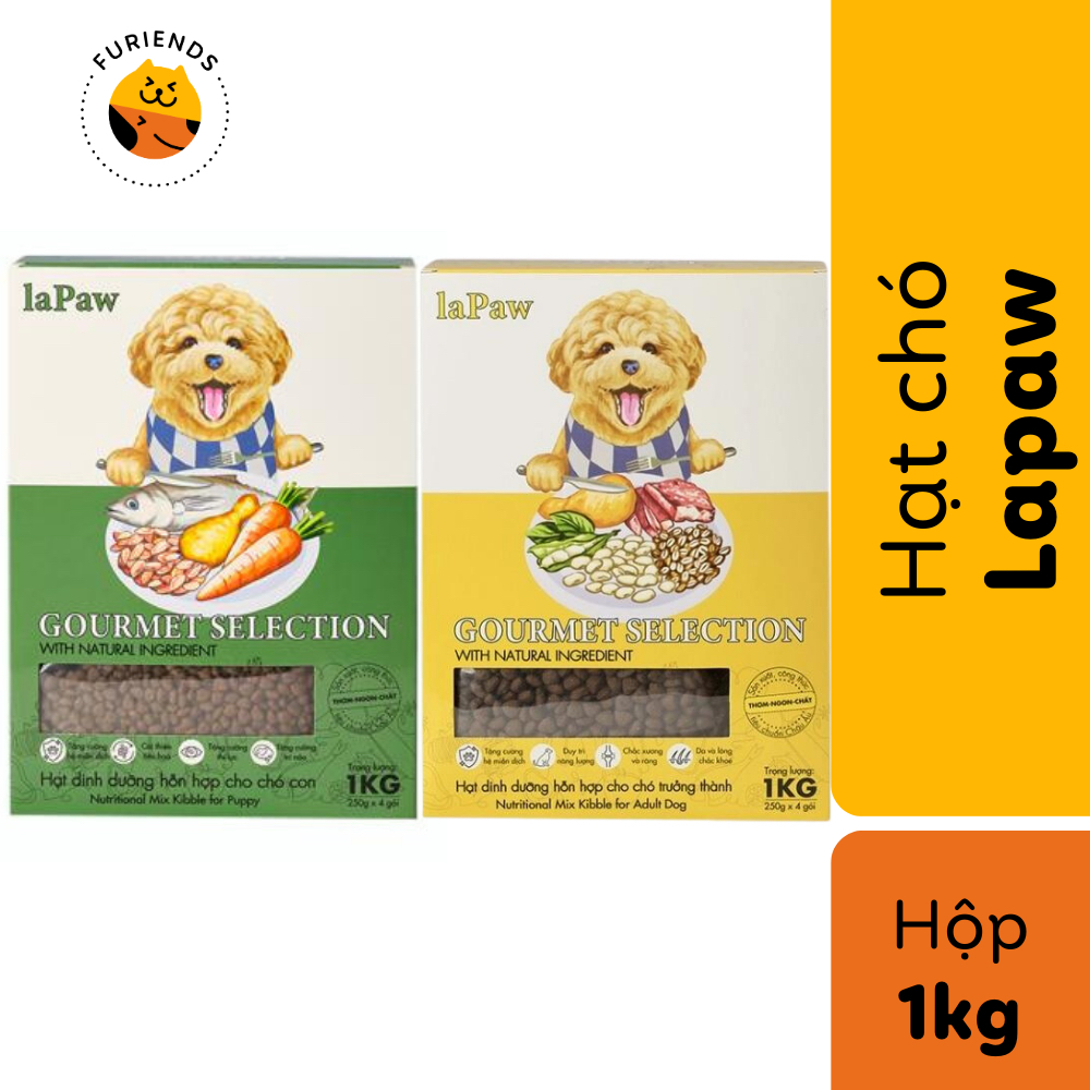 Thức ăn hạt cho chó hỗn hợp dinh dưỡng chuẩn Âu laPaw Gourmet 1KG - Furiends Official Store