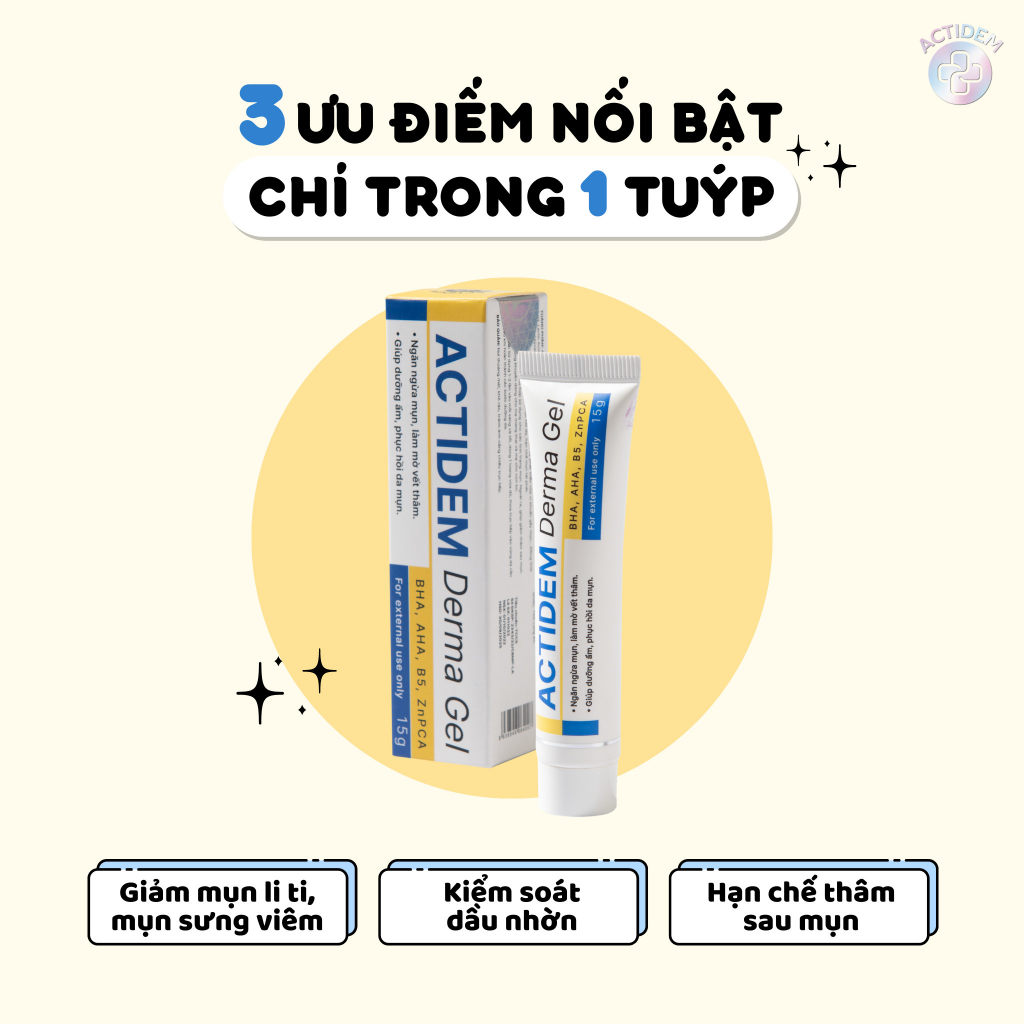Gel Giảm Mụn Actidem Derma Ngăn Ngừa Mụn Giảm Thâm 18g