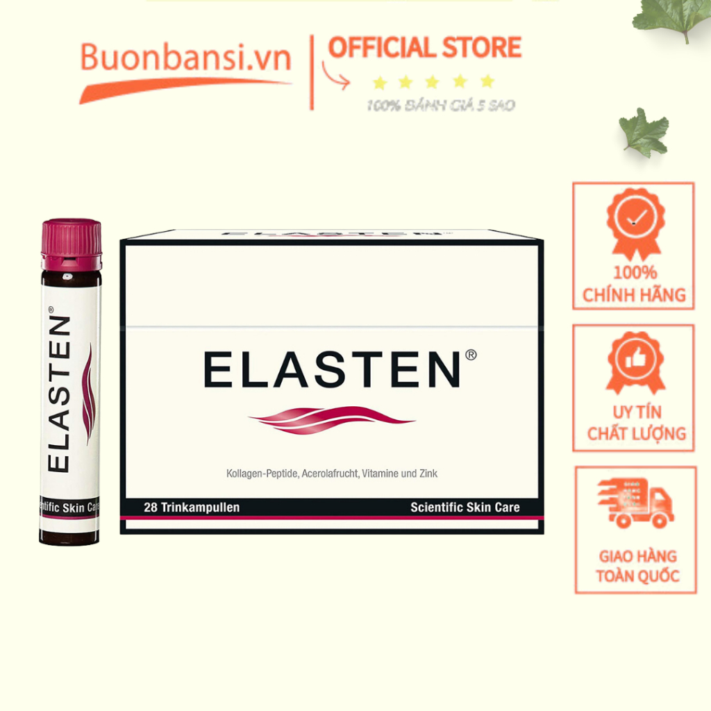 Nước Uống Collagen Elasten Đức Căng Bóng Da 25ml x 28 Ống (Nửa Hộp 14 Ống, Combo 2 Hộp)