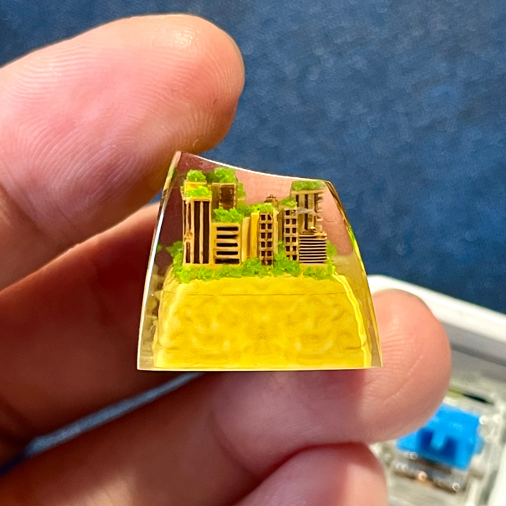 Keycap thành phố bỏ hoang, nút bàn phím cơ, artisan keycap