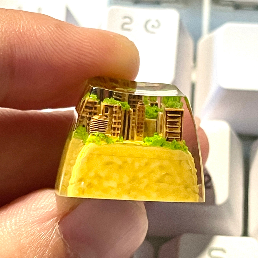 Keycap thành phố bỏ hoang, nút bàn phím cơ, artisan keycap