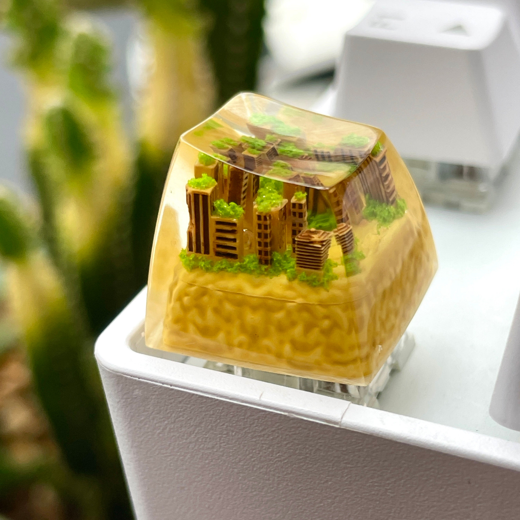 Keycap thành phố bỏ hoang, nút bàn phím cơ, artisan keycap