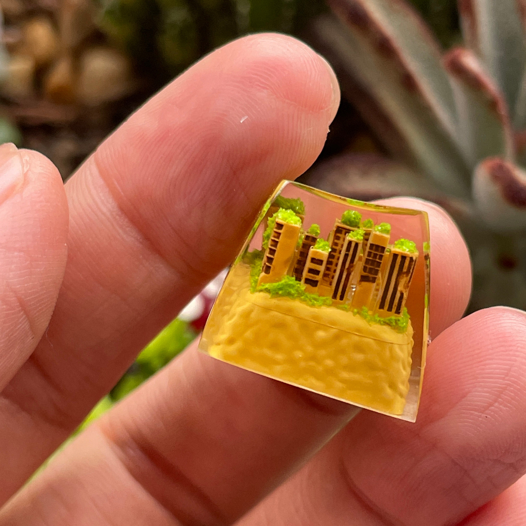 Keycap thành phố bỏ hoang, nút bàn phím cơ, artisan keycap