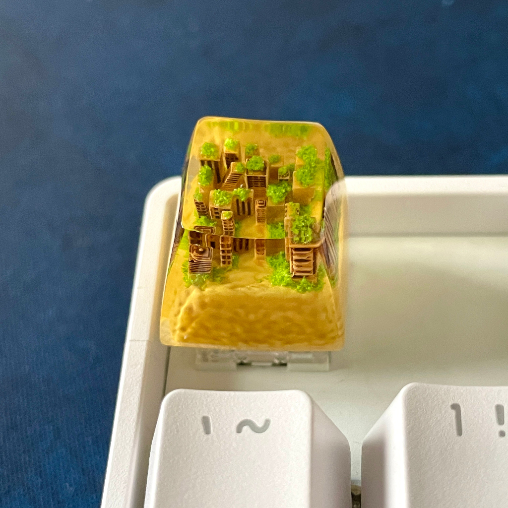 Keycap thành phố bỏ hoang, nút bàn phím cơ, artisan keycap