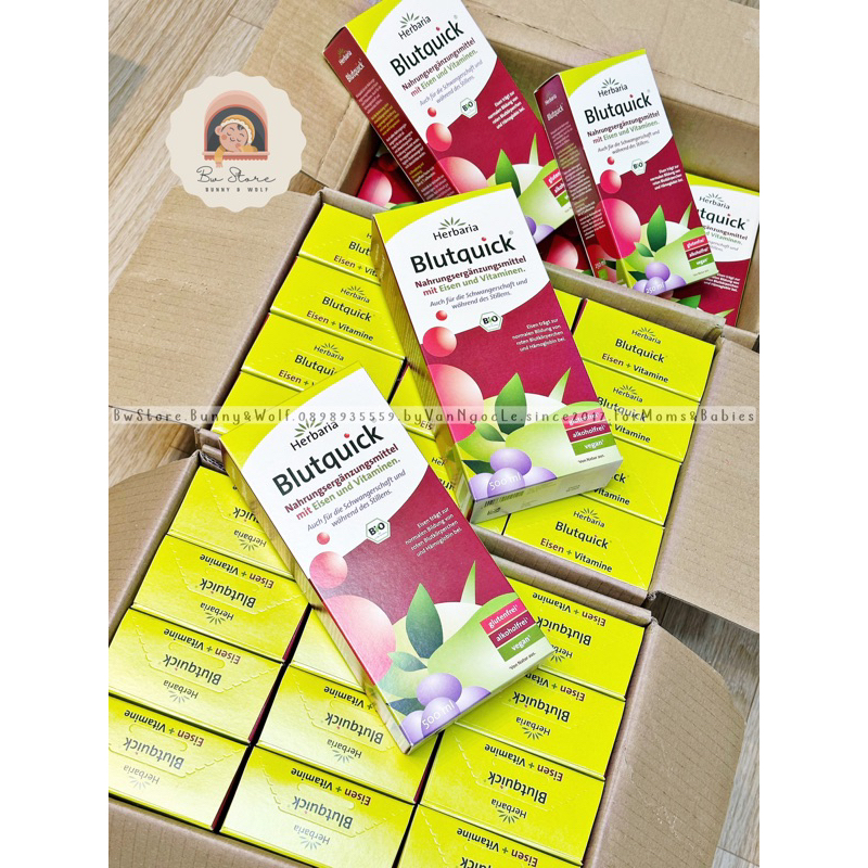 Sắt Nước Hữu Cơ Herbaria Blutquick Đức dành cho bé từ 1y & người lớn - 250ml / 500ml