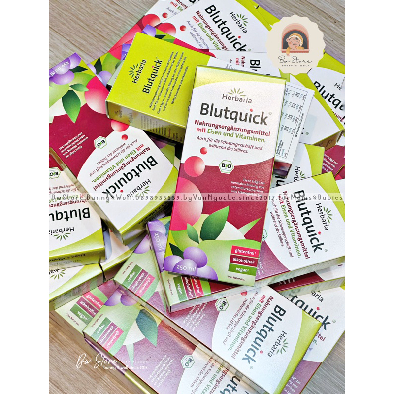 Sắt Nước Hữu Cơ Herbaria Blutquick Đức dành cho bé từ 1y & người lớn - 250ml / 500ml