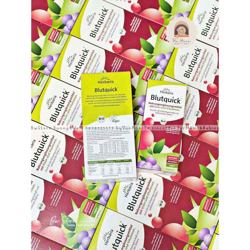 Sắt Nước Hữu Cơ Herbaria Blutquick Đức dành cho bé từ 1y & người lớn - 250ml / 500ml