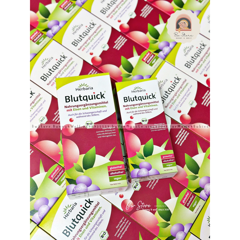 Sắt Nước Hữu Cơ Herbaria Blutquick Đức dành cho bé từ 1y & người lớn - 250ml / 500ml