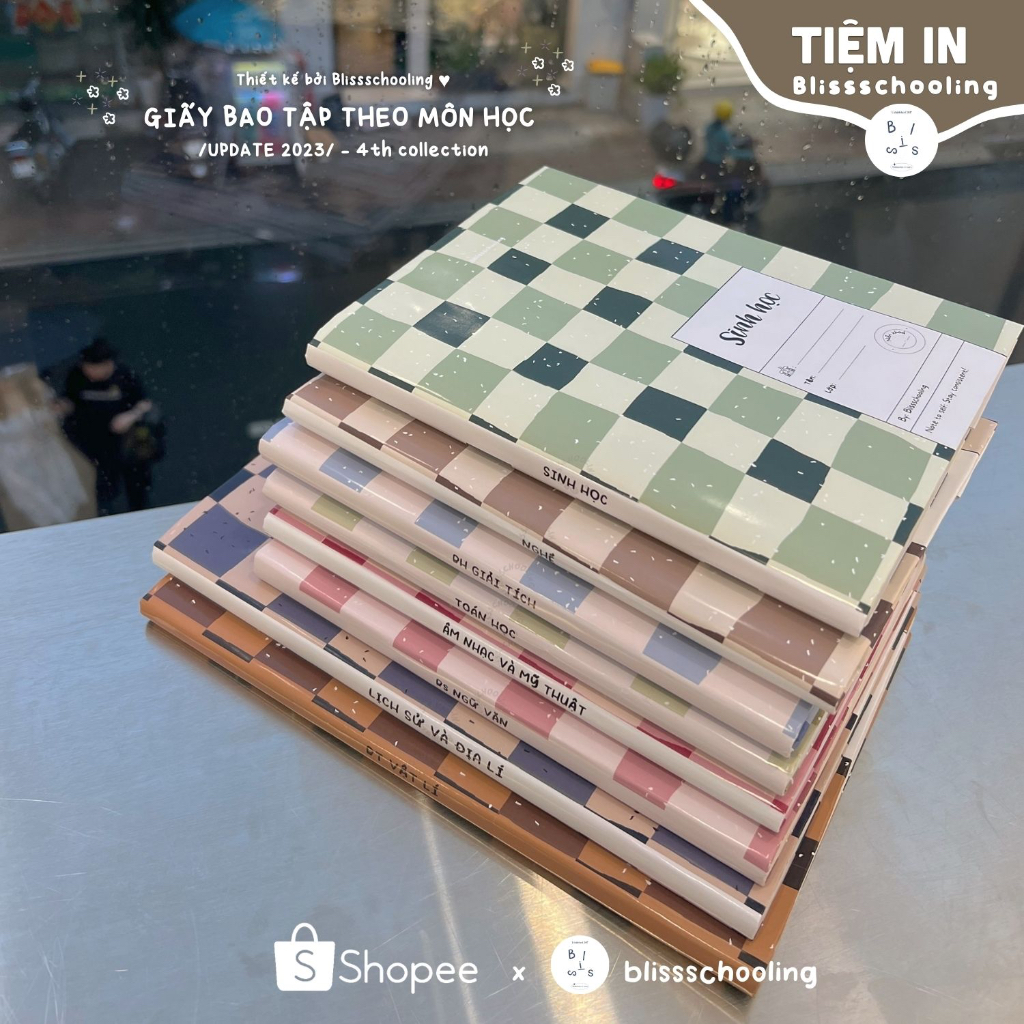 Giấy Bao Tập, Bao Vở, Bao Sách Giáo Khoa Theo Môn Học Caro Đơn Giản | Pastel 4th Edition | Đọc kĩ mô tả