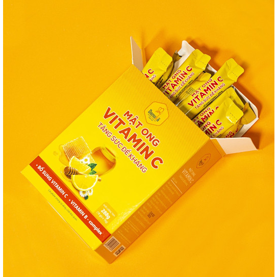 Mật Ong Nguyên Chất Vitamin C Danuka Gói Nhỏ Tiện Dụng Hàm Lượng 288g/Hộp 18 Gói Chính Hãng